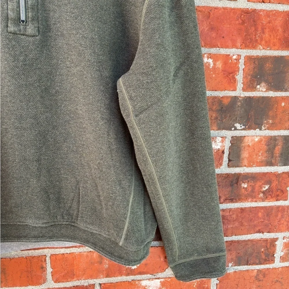 Tommy Bahama Mens Large Green Gray Reversible Quarter Zip Pullover Sweater